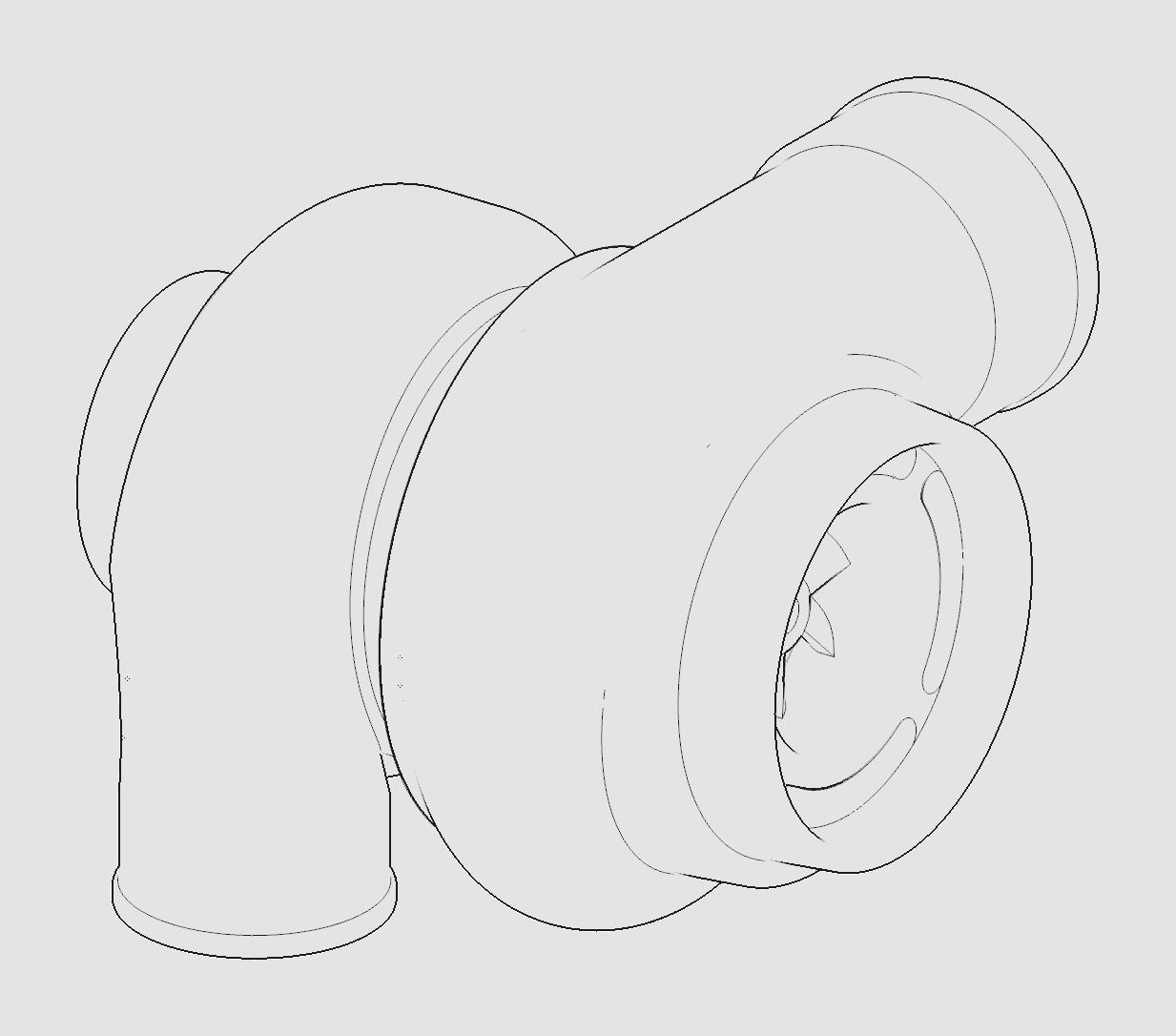 Line drawing of the TK10-R turbo keychain